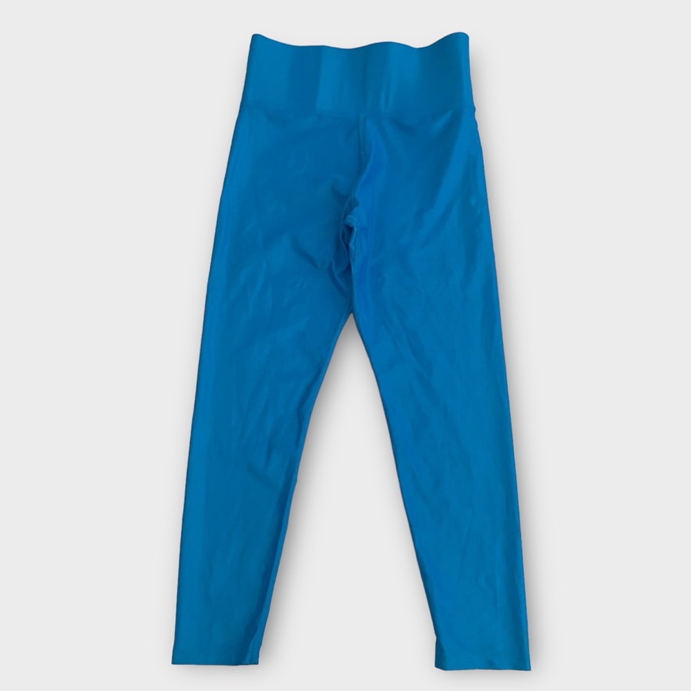 Carbon 38 Womens Leggings Medium Liquid Metallic Turquoise 7/8 Gym Yoga Sporty